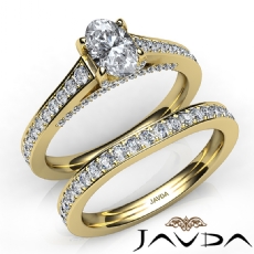 Bridge Accent Pave Bridal diamond  14k Gold Yellow