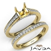 Princess Diamond Engagement Semi Mount Ring Bridal Sets 14k Yellow Gold 1.25Ct - javda.com 