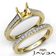 Princess Diamond Engagement Semi Mount Ring Bridal Sets 14k Gold Yellow  (1.25Ct. tw.)