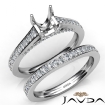 Princess Diamond Engagement Semi Mount Ring Bridal Sets 18k White Gold 1.25Ct - javda.com 