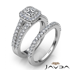 Split Shank Halo Bridal Set diamond Ring Platinum 950