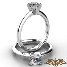 4 Prong Peg Head Solitaire diamond Ring 14k Gold White