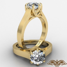 6 Prong Trellis Solitaire diamond Ring 18k Gold Yellow