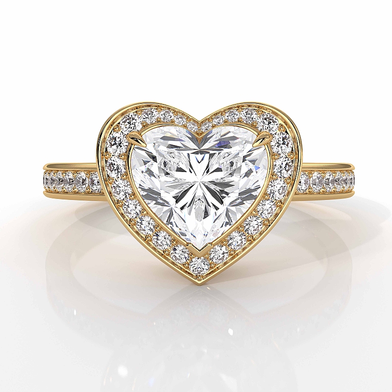  Heart diamond  Ring in 14k Gold Yellow
