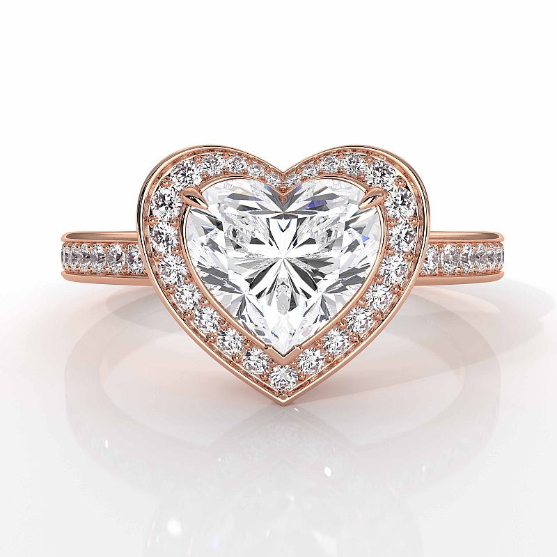  Heart diamond  Ring in 14k Rose Gold