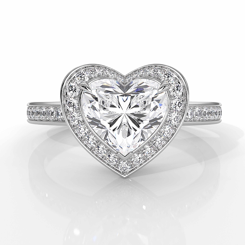  Heart diamond  Ring in 14k Gold White