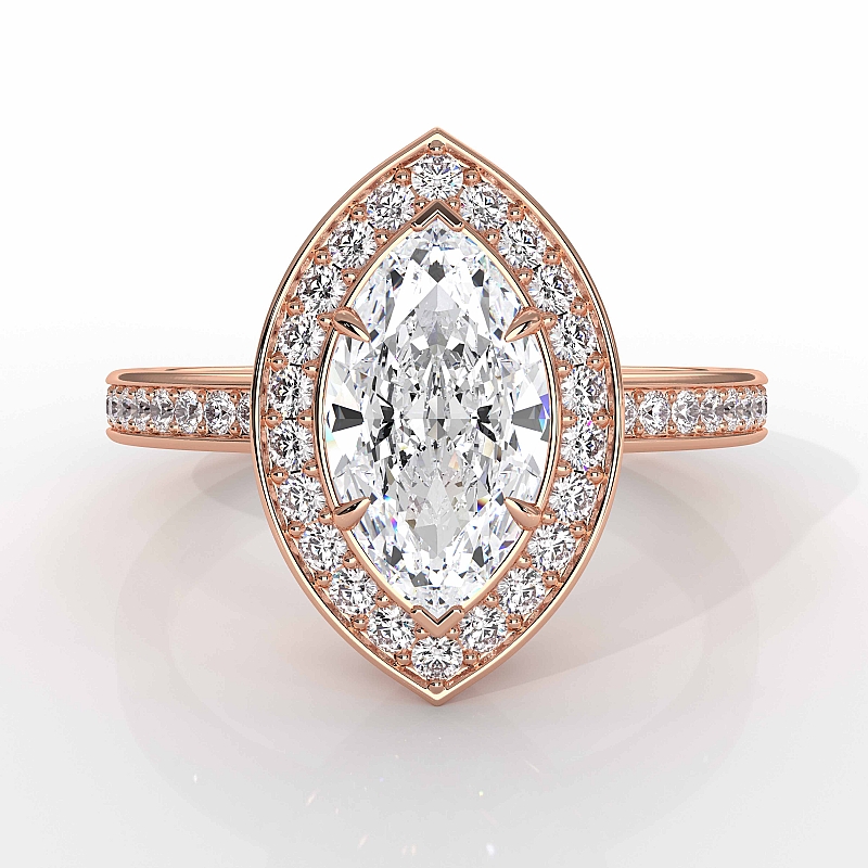  Marquise diamond  Ring in 18k Rose Gold