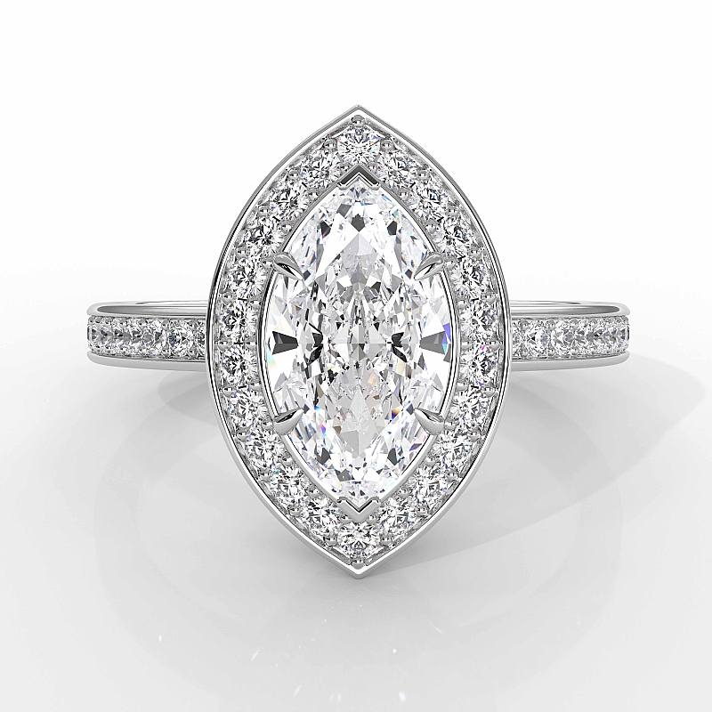  Marquise diamond  Ring in 14k Gold White