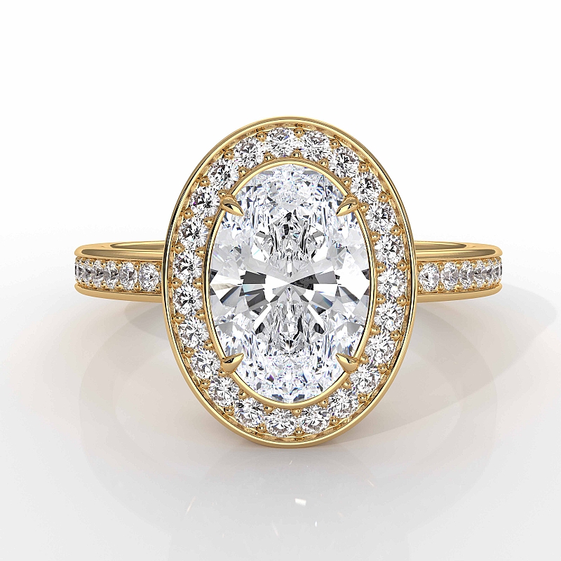  Oval diamond  Ring in 18k Gold Yellow