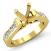 0.5Ct Round Diamond Engagement Ring Channel 18k Yellow Gold Semi Mount - javda.com 