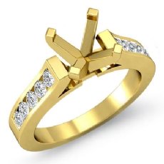 Round Diamond Engagement Ring Channel 14k Gold Yellow Semi Mount (0.5Ct. tw.)