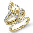 1.9Ct Marquise Diamond Semi Mount Engagement Wedding Ring Bridal Set 18k Yellow Gold - javda.com 