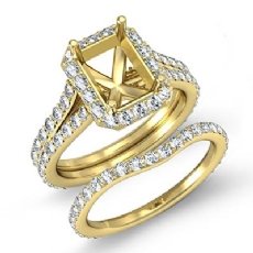 Radiant Diamond Semi Mount Engagement Wedding Ring Bridal Set 14k Gold Yellow (1.7Ct. tw.)