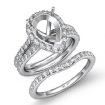 1.8Ct Pear Halo Diamond Semi Mount Engagement Wedding Ring Bridal Set 14k White Gold - javda.com 