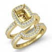 1.3Ct Diamond Cushion Wedding Band Semi Mount Ring 14k Yellow Gold Bridal Setting - javda.com 
