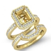 1.5Ct Diamond Radiant Wedding Band Semi Mount Ring 14k Yellow Gold Bridal Setting - javda.com 