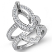 1.8Ct Diamond Marquise Wedding Band Semi Mount Ring Platinum 950 Bridal Setting - javda.com 