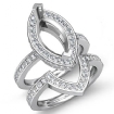 1.8Ct Diamond Marquise Wedding Band Semi Mount Ring 14k White Gold Bridal Setting - javda.com 