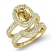 1.2Ct Diamond Oval Wedding Band Semi Mount Ring 14k Yellow Gold Bridal Setting - javda.com 