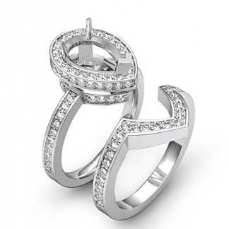 1.55Ct Diamond Pear Wedding Band Semi Mount Ring 14k Gold White Bridal Setting