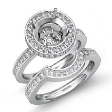 1.20 Ct Diamond Round Wedding Band Semi Mount Ring 14K White Gold Bridal Setting