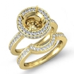 1.2Ct Diamond Round Wedding Band Semi Mount Ring 18k Yellow Gold Bridal Setting - javda.com 