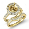 1.2Ct Diamond Round Wedding Band Semi Mount Ring 14k Yellow Gold Bridal Setting - javda.com 