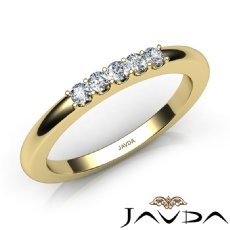 Round Diamond Half Wedding Women Matching Band 14k Gold Yellow 1.9mm Ring  (0.1Ct. tw.)