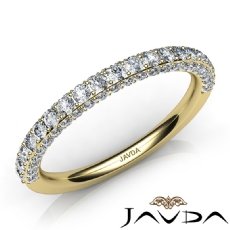 Women's Matching Half Wedding Band Pave Diamond 2.3mm Ring 14k Gold Yellow  (1Ct. tw.)