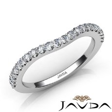 2mm Women's Half Wedding Band Round Cut Prong Diamond 14k White Gold Ring 0.50Ct