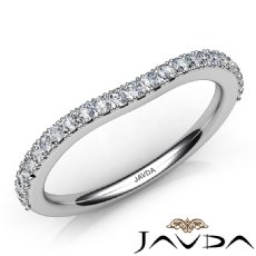 Round Prong Diamond Half Wedding Band 14k White Gold 1.8mm Women's Ring 0.50Ct