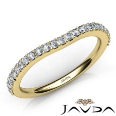 Round Prong Diamond Half Wedding Band 14k Gold Yellow 1.8mm Women's Ring  (0.3Ct. tw.)