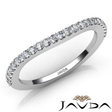 Women's Wedding Band Prong Diamond Matching Set 1.6mm Ring 14k White Gold 0.30Ct
