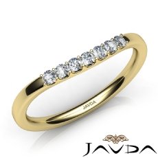Women Matching Band 14k Gold Yellow Round Diamond Half Wedding 1.6mm Ring  (0.2Ct. tw.)