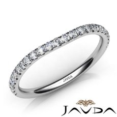 Prong Diamond Women's Wedding 1.7mm Band 14k White Gold Matching Set Ring 0.45Ct