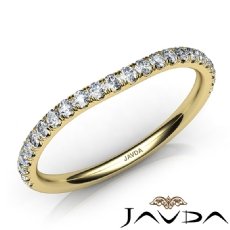 Prong Diamond Women's Wedding 1.7mm Band 14k Gold Yellow Matching Set Ring  (0.25Ct. tw.)