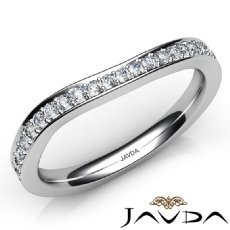 2.4mm Women's Wedding Band 14k White Gold Matching Set Round Diamond Ring 0.52Ct