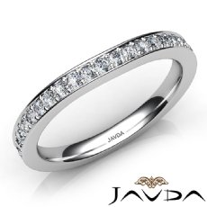 Womens Engagement Wedding 2.3mm Band Pave Set Diamond Ring 14k White Gold 0.35Ct