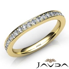 Womens Engagement Wedding 2.3mm Band Pave Set Diamond Ring 14k Gold Yellow  (0.35Ct. tw.)