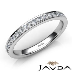Pave Round Diamond Women's Wedding Band Matching Set Ring 14k White Gold 0.50Ct