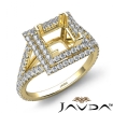 Princess Semi Mount U Split Diamond Engagement Ring 18k Yellow Gold 1.4Ct - javda.com 