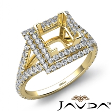 Princess Semi Mount U Split Diamond Engagement Ring 14k Gold Yellow  (1.4Ct. tw.)