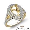 Pear Semi Mount U Split Cut Diamond Engagement Ring 18k Yellow Gold 1.5Ct - javda.com 