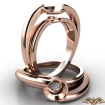 <Gram> Classic Solitaire Diamond Engagement Ring Bezel Setting  14k Rose Gold Semi Mount - javda.com 