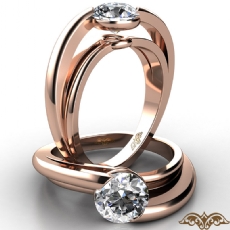 Bezel Set Solitaire diamond  18k Rose Gold