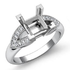 0.25Ct Round Diamond Engagement V Shape Pave Ring 14k Gold Semi Mount