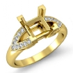 0.25Ct Round Diamond Engagement V Shape Pave Ring 18k Yellow Gold Semi Mount - javda.com 