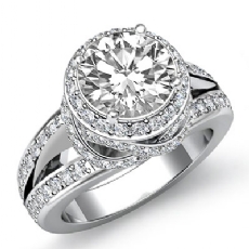 Designer Vintage Halo Pave diamond Ring 14k Gold White
