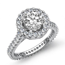 Halo Prong Set Eternity diamond Ring 14k Gold White