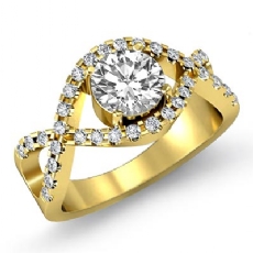Cross Shank Prong Setting diamond Ring 18k Gold Yellow